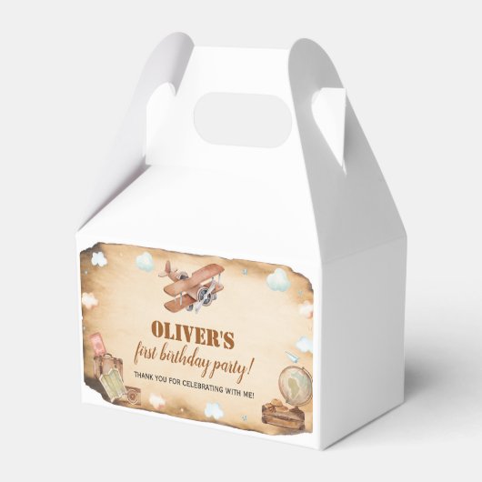  vliegtuig Birthday Favor Box Bedankdoosjes (Voorkant Zijde)