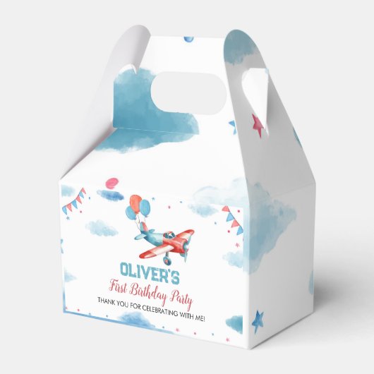  vliegtuig Birthday Favor Box Bedankdoosjes (Achterkant)