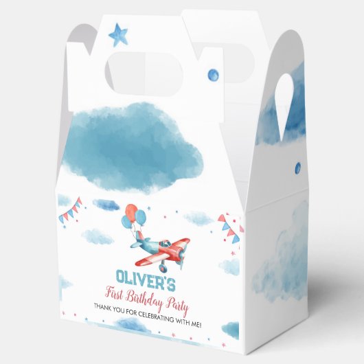 vliegtuig Birthday Favor Box Bedankdoosjes (Geopend)