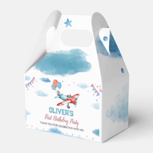  vliegtuig Birthday Favor Box Bedankdoosjes (Voorkant Zijde)