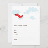 VLIEGTUIG BIRTHDAY-INVITATIES - ROOD KAART (Voorkant)