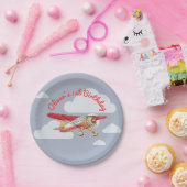 vliegtuig Birthday Papieren Bordje (Feest)