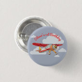 vliegtuig Birthday Ronde Button 3,2 Cm (Voorkant /achterkant)