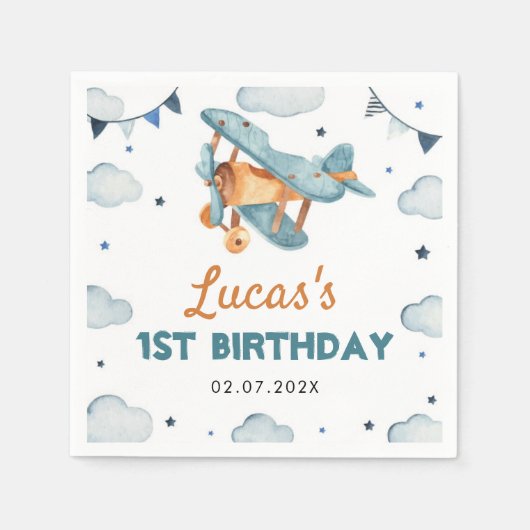 vliegtuig Birthday Servet (Voorkant)