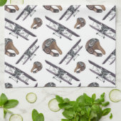  vliegtuig Birthday Theedoek (Gevouwen)