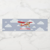  vliegtuig Birthday Waterfles Etiket (Enkel label)