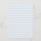 Vliegtuig Blauw Gingham Baby Shower Uitnodiging (Achterkant)