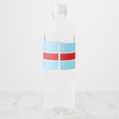 Vliegtuig (blauw & rood) Gepersonaliseerde jongen  Waterfles Etiket (Achterkant)