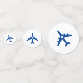 Vliegtuig Blue Gold Travel Theme Romantic Heart Confetti (Achterkanten)