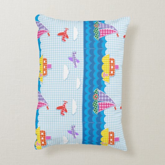 Vliegtuig Blue Sky personaliseren Accent Kussen (Achterkant (Verticaal))