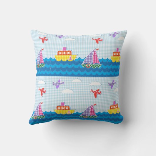 Vliegtuig Blue Sky personaliseren Kussen (Achterkant)