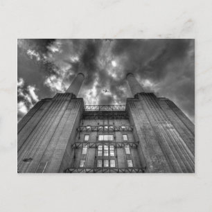 Vliegtuig boven Battersea Power Station, Londen Briefkaart