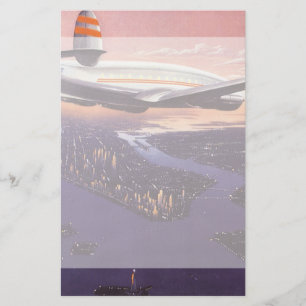  vliegtuig boven de Hudson, New York City Briefpapier