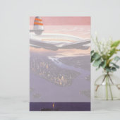 vliegtuig boven de Hudson, New York City Briefpapier (Staand voorkant)