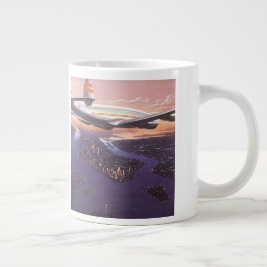 vliegtuig boven de Hudson, New York City Grote Koffiekop (Rechts)