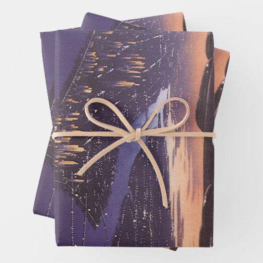  vliegtuig boven de Hudson, New York City Inpakpapier Vel (In situ)