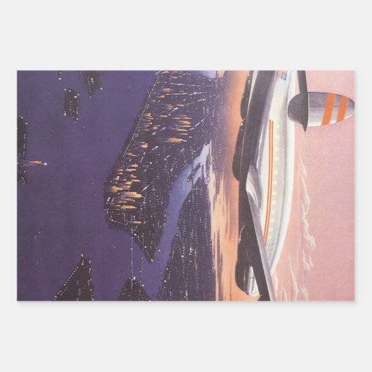 vliegtuig boven de Hudson, New York City Inpakpapier Vel (Voorkant)