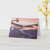  vliegtuig boven de Hudson, New York City Kaart (Gele Bloem)