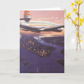  vliegtuig boven de Hudson, New York City Kaart (Gele Bloem)