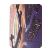  vliegtuig boven de Hudson, New York City Magneet (Verticaal)