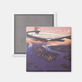  vliegtuig boven de Hudson, New York City Magneet (Voorkant / Achterkant)