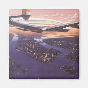 vliegtuig boven de Hudson, New York City Magneet