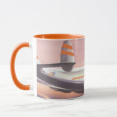 vliegtuig boven de Hudson, New York City Mok (Links)