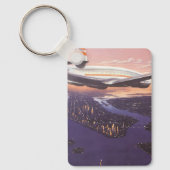 vliegtuig boven de Hudson, New York City Sleutelhanger (Voorkant)