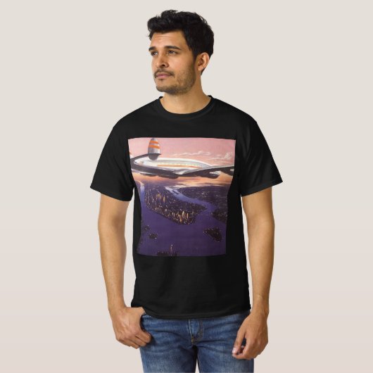  vliegtuig boven de Hudson, New York City T-shirt (Voorkant volledig)