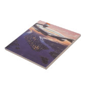  vliegtuig boven de Hudson, New York City Tegeltje (Zijkant)