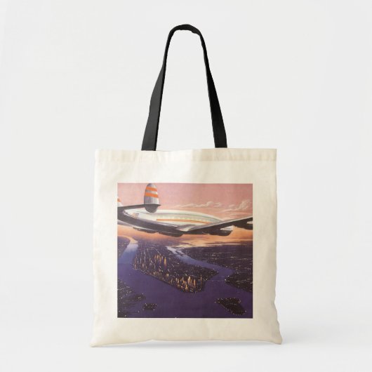  vliegtuig boven de Hudson, New York City Tote Bag (Voorkant)
