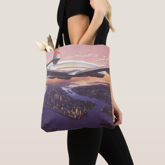  vliegtuig boven de Hudson, New York City Tote Bag (Dichtbij)