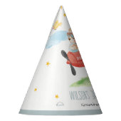 Vliegtuig boven Teddy Bear Animal Planthday Feesthoedjes (Links)