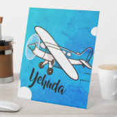 Vliegtuig boven voetstuk reclamebord met voetstuk (Insitu)