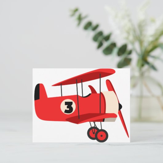  vliegtuig briefkaart (Staand voorkant)