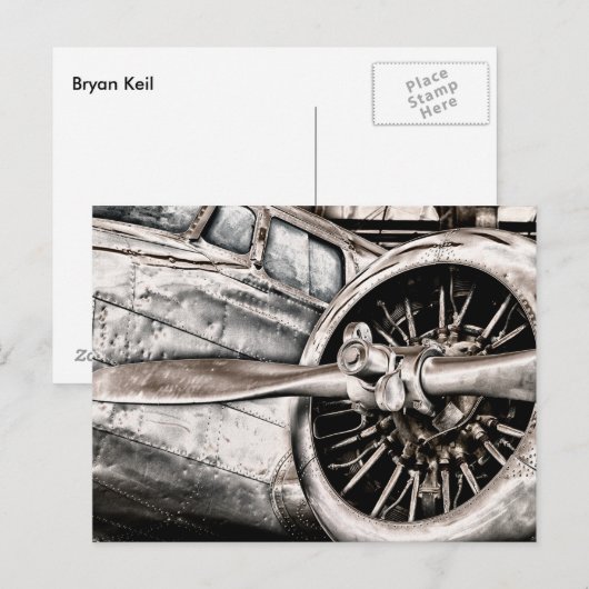  vliegtuig briefkaart (Voorkant / Achterkant)