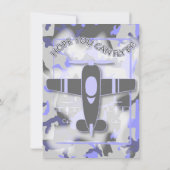 Vliegtuig Camouflage Birthday Uitnodiging (Achterkant)
