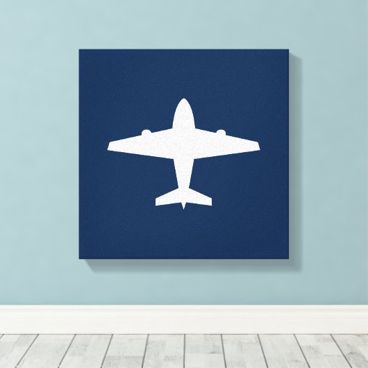 Vliegtuig Canvas Art Print (Insitu (Houten vloer))