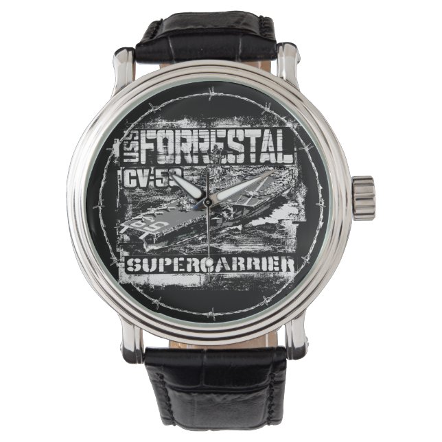 Vliegtuig carrier Forrestal polshorloge eWatch Horloge (Voorkant)