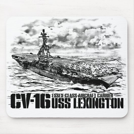 Vliegtuig carrier Lexington Mousepad Muismat (Voorkant)