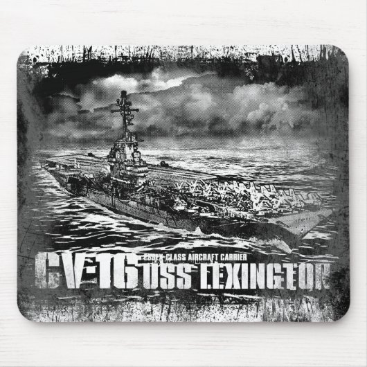 Vliegtuig carrier Lexington Mousepad Muismat (Voorkant)