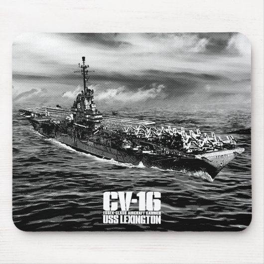 Vliegtuig carrier Lexington Mousepad Muismat (Voorkant)