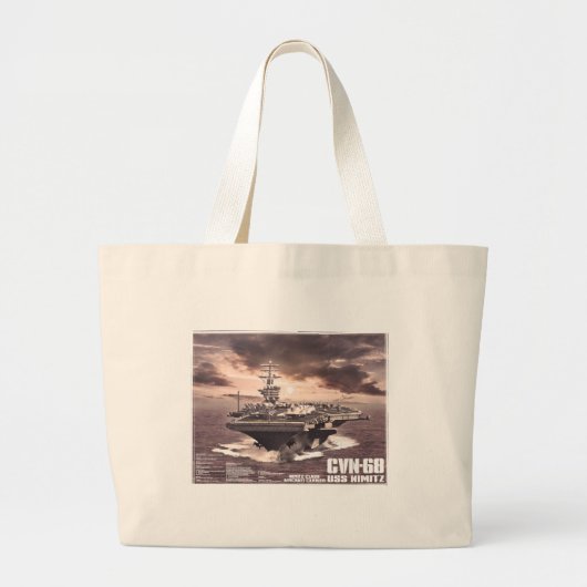 Vliegtuig carrier Nimitz Bag Grote Tote Bag (Voorkant)