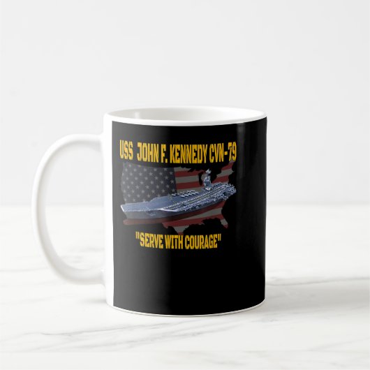 Vliegtuig Carrier USS John F. Kennedy CVN79 Vetera Koffiemok (Links)