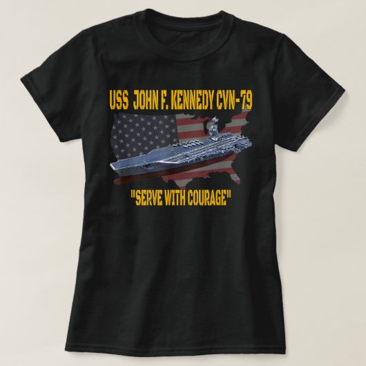 Vliegtuig Carrier USS John F. Kennedy CVN79 Vetera T-shirt (Design voorkant)