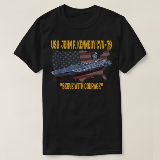 Vliegtuig Carrier USS John F. Kennedy CVN79 Vetera T-shirt (Design voorkant)