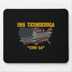Vliegtuig Carrier Uss Ticonderoga CVS-14 Veterans  Muismat