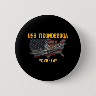 Vliegtuig Carrier Uss Ticonderoga CVS-14 Veterans  Ronde Button 5,7 Cm