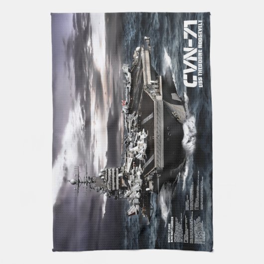 Vliegtuig carrier van Theodore Roosevelt Hand Towe Theedoek (Verticaal)