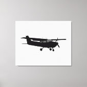 Vliegtuig Cessna Black Silhouette Flying Decor Canvas Afdruk (Voorkant)